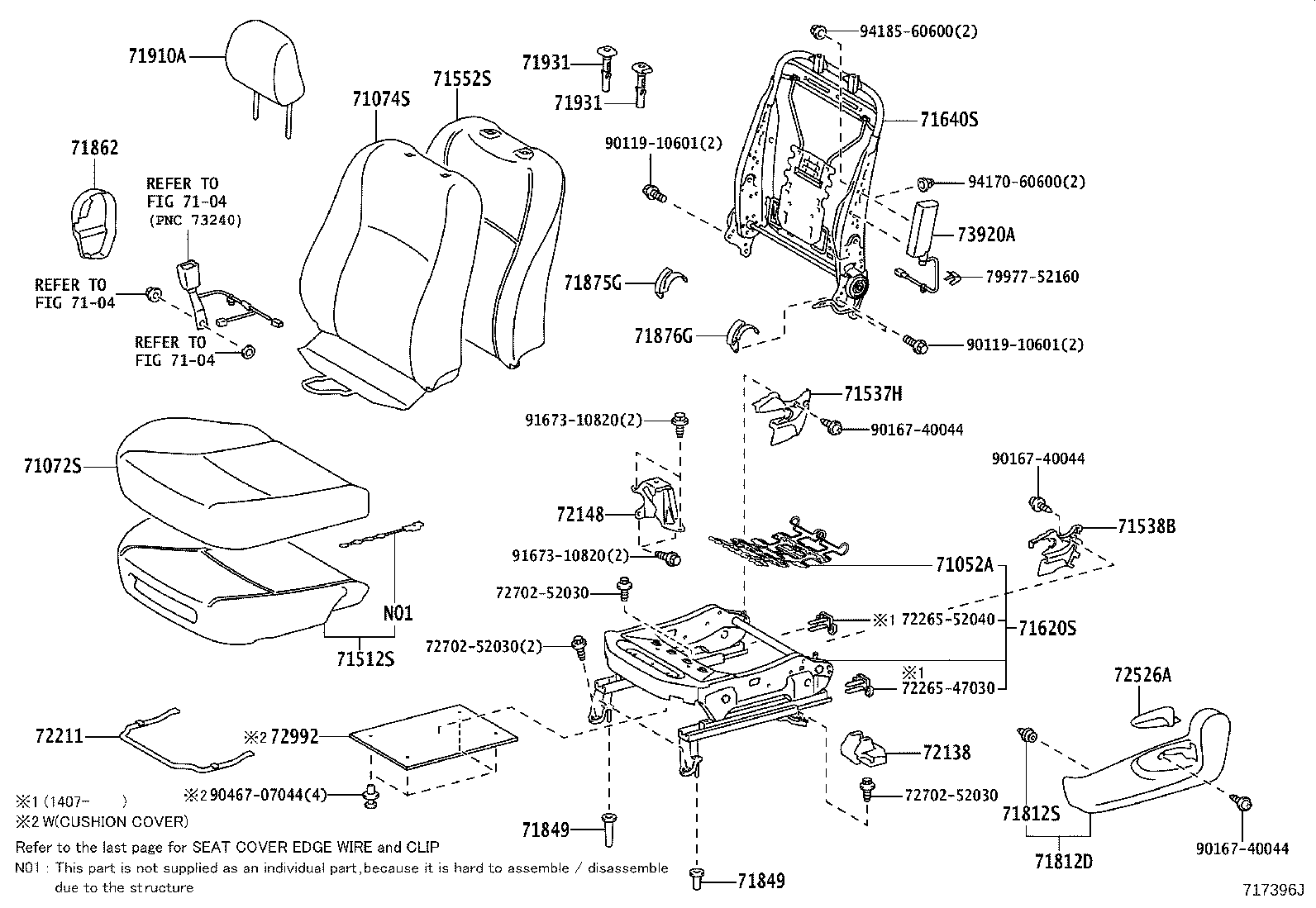71620-52060 SPRING ASSY, FRONT SEAT CUSHION, LH(FOR SEPARATE TYPE) product image