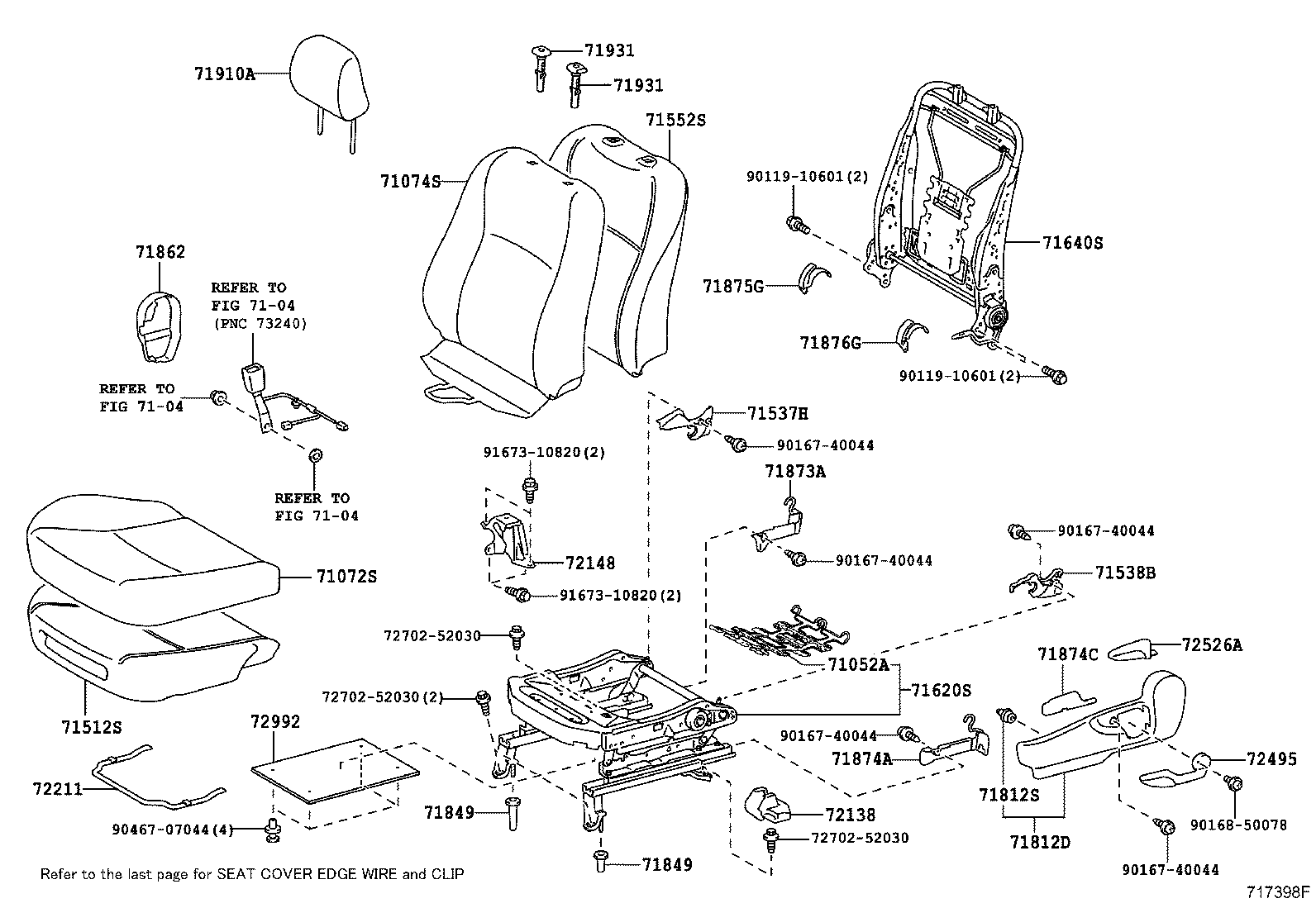 71620-52060 SPRING ASSY, FRONT SEAT CUSHION, LH(FOR SEPARATE TYPE) product image