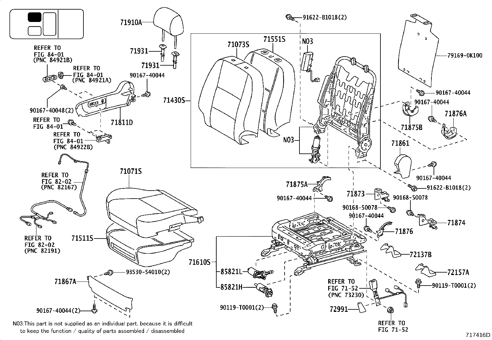 71073-0KB02-B2 COVER, FRONT SEAT BACK, RH(FOR SEPARATE TYPE) product image