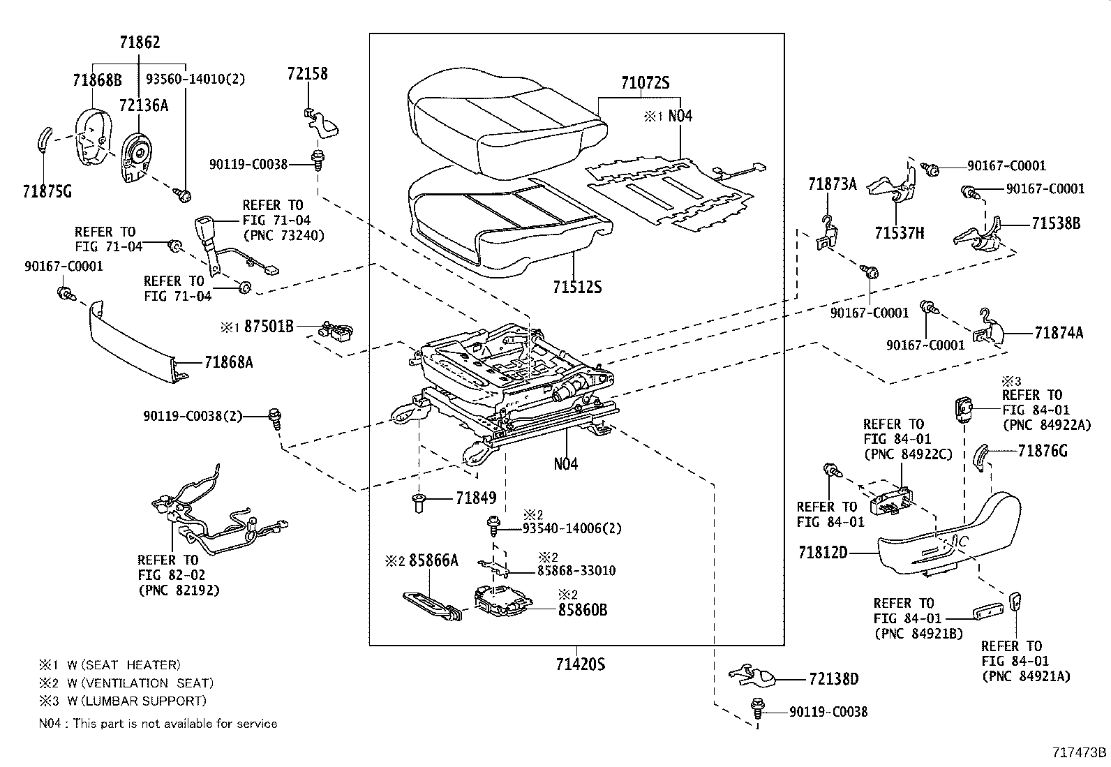 71501-06200 PAD, FRONT SEAT CUSHION, RH(FOR SEPARATE TYPE) product image