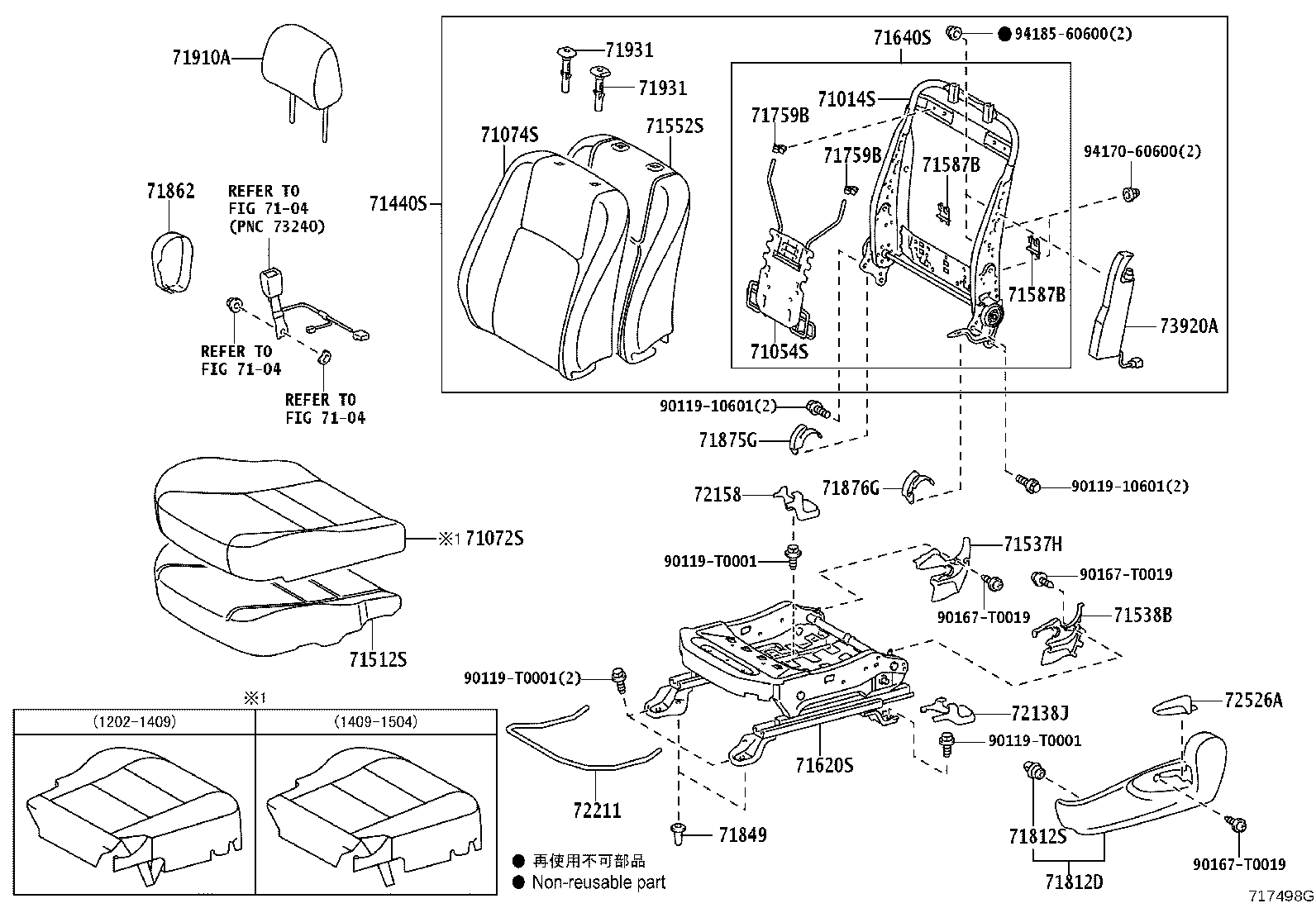 71620-06280 SPRING ASSY, FRONT SEAT CUSHION, LH(FOR SEPARATE TYPE) product image