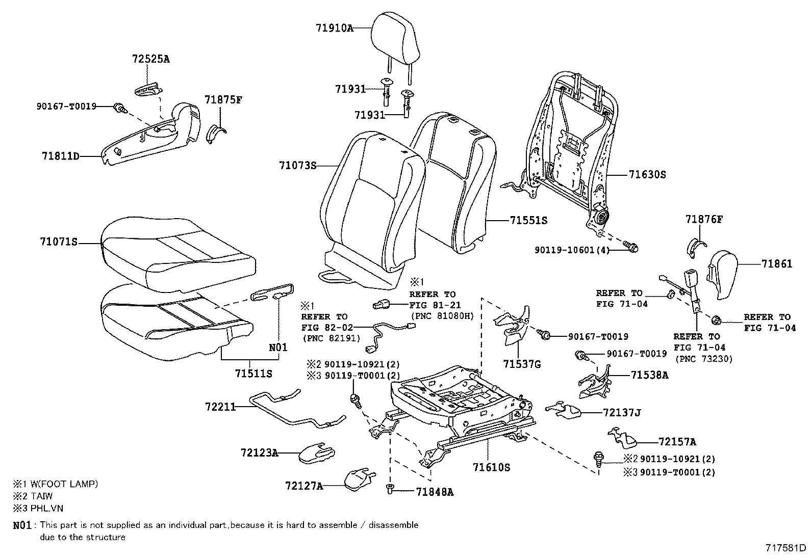 71630-06540 SPRING ASSY, FRONT SEAT BACK, RH(FOR SEPARATE TYPE) product image