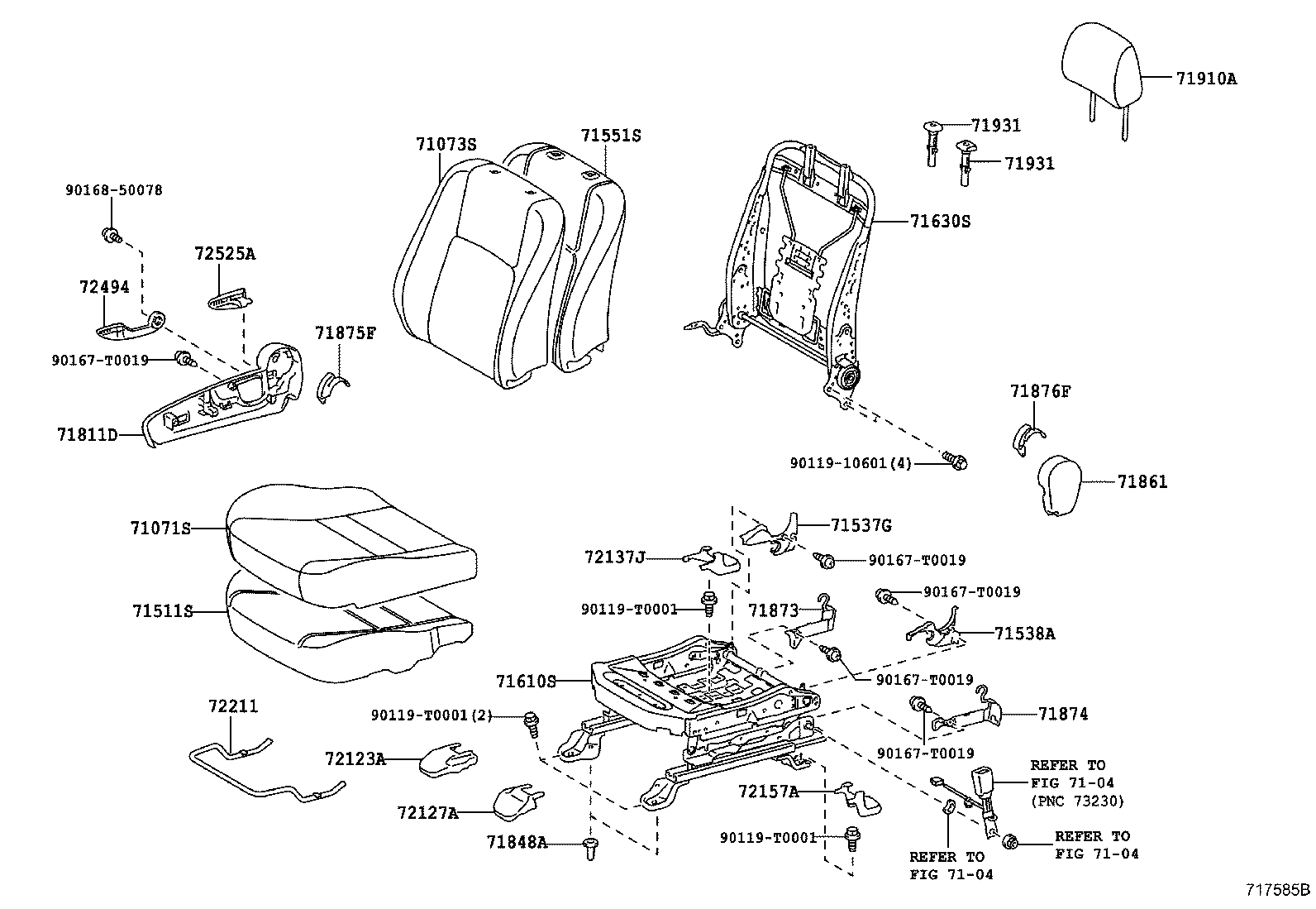 71630-06540 SPRING ASSY, FRONT SEAT BACK, RH(FOR SEPARATE TYPE) product image