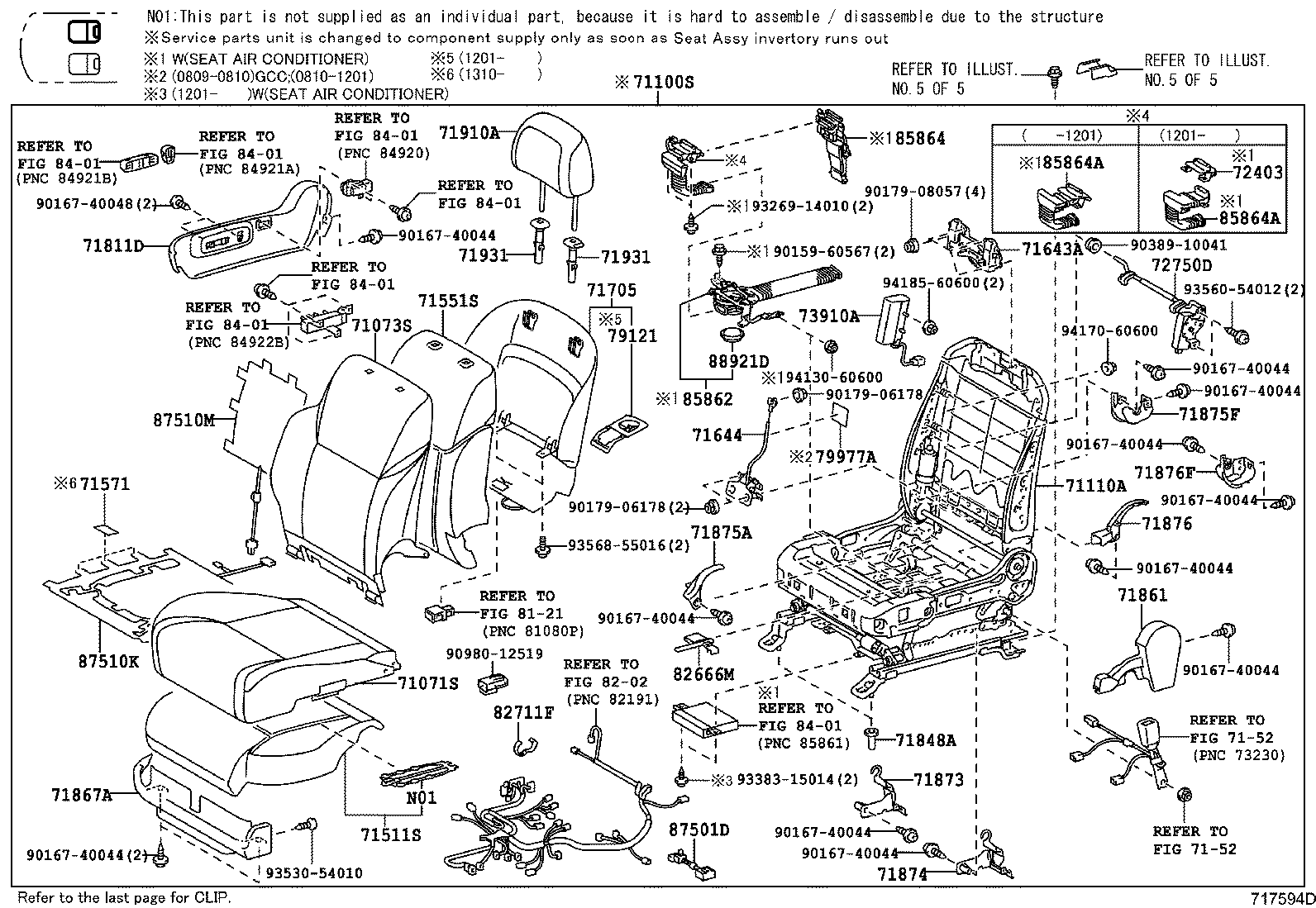 71016-60120 FRAME SUB-ASSY, REAR SEAT CUSHION, LH product image