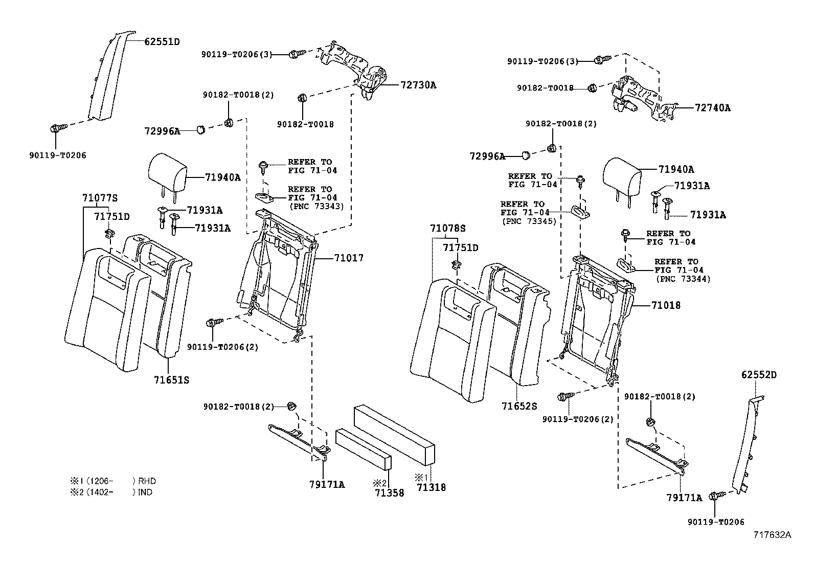 71017-06290 FRAME SUB-ASSY, REAR SEAT BACK, RH product image