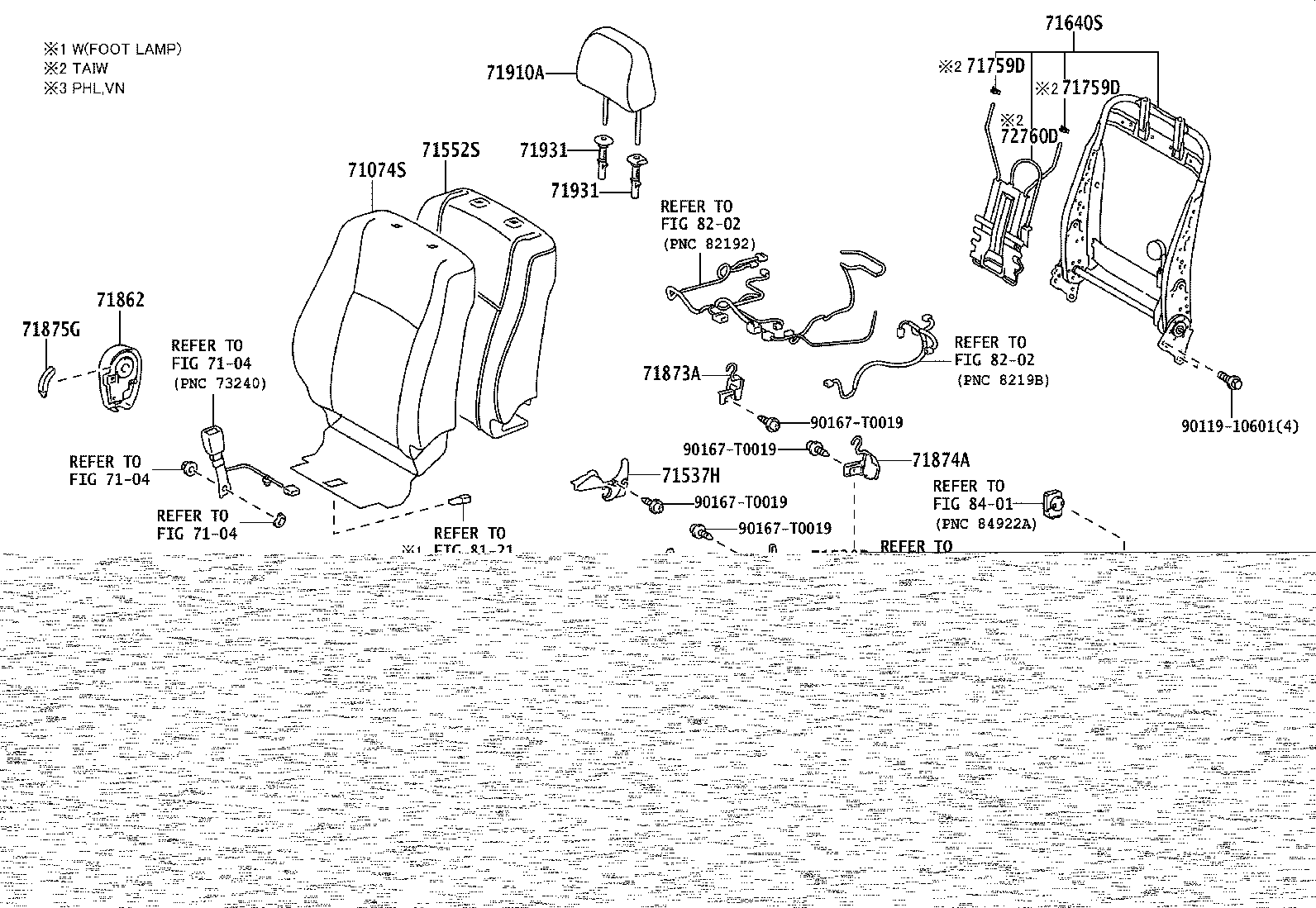 71630-06540 SPRING ASSY, FRONT SEAT BACK, RH(FOR SEPARATE TYPE) product image