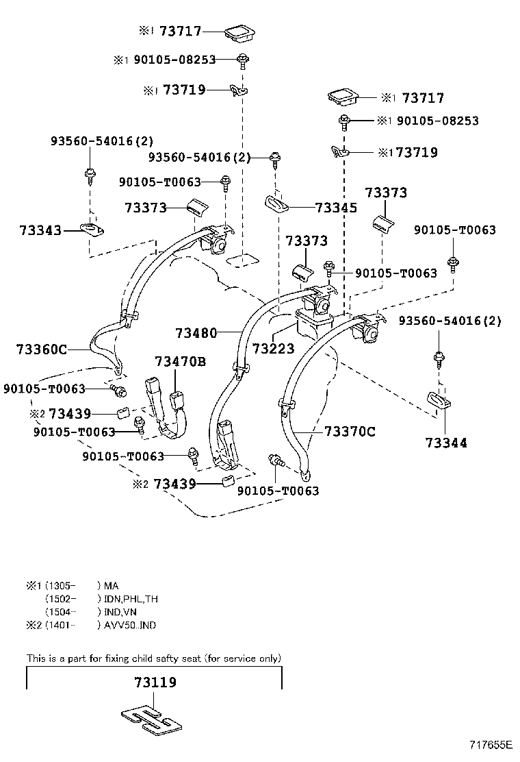 73024-06110-A0 PLATE SUB-ASSY, FRONT SHOULDER BELT ANCHOR, LH product image