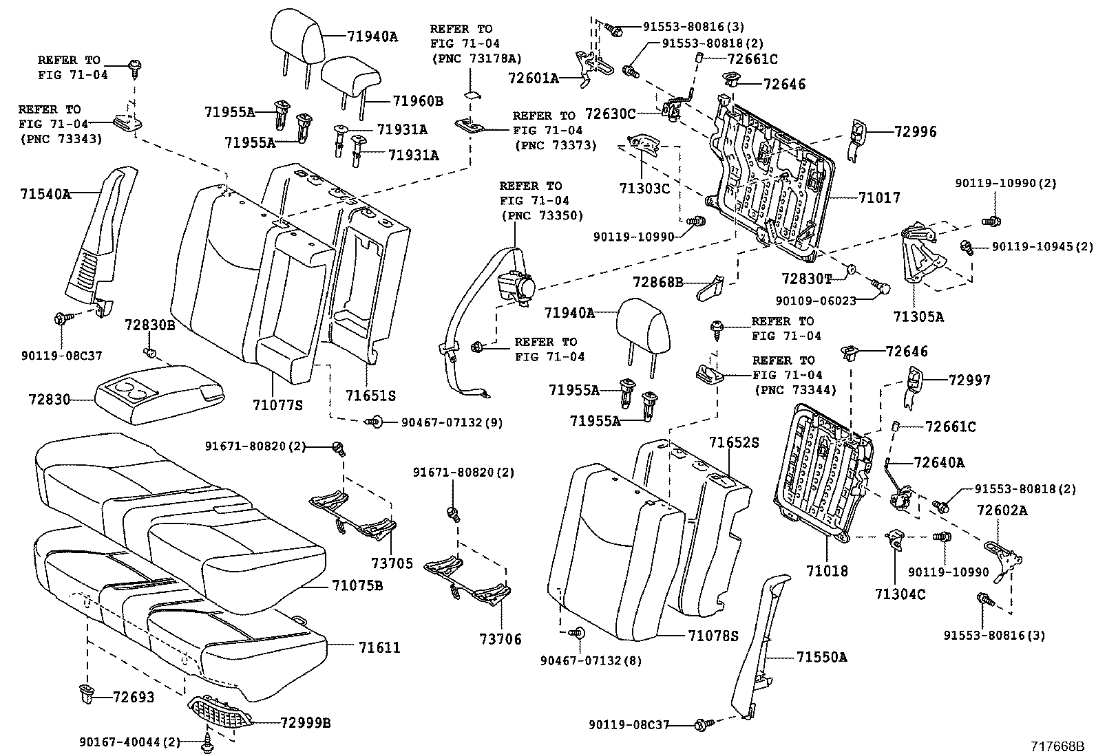 Toyota 71075-47270-G5 COVER, REAR SEAT CUSHION (FOR BENCH TYPE)