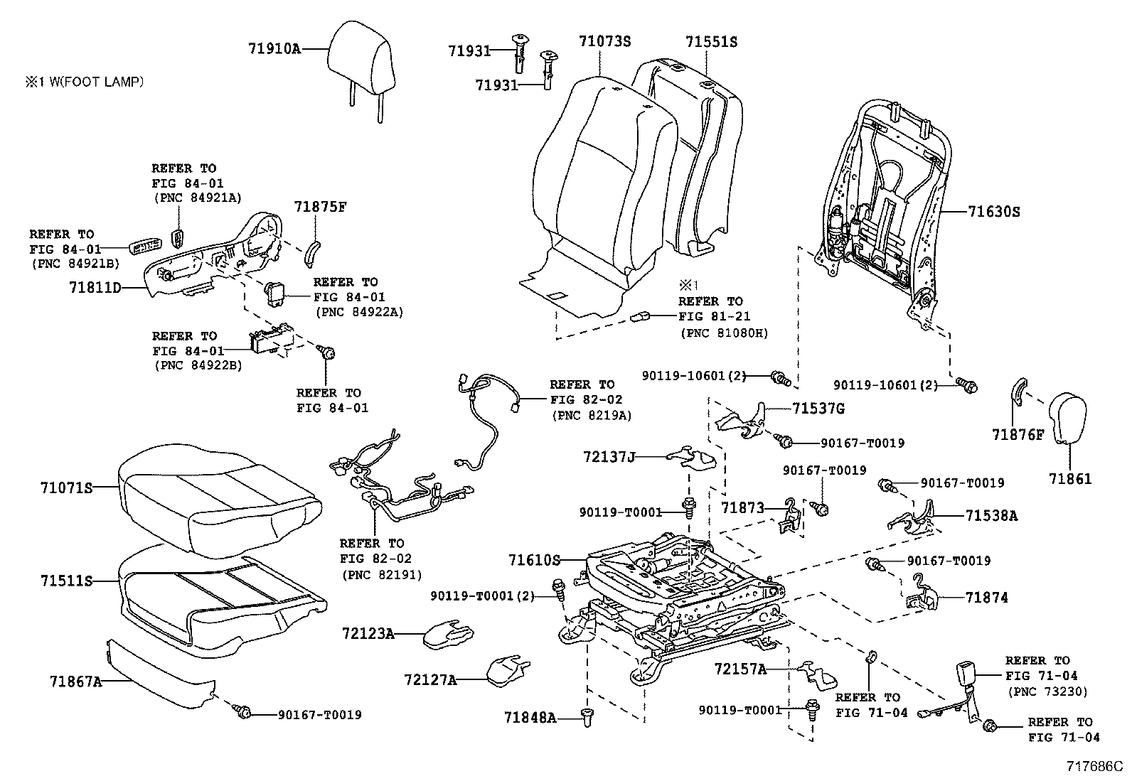 71630-06540 SPRING ASSY, FRONT SEAT BACK, RH(FOR SEPARATE TYPE) product image