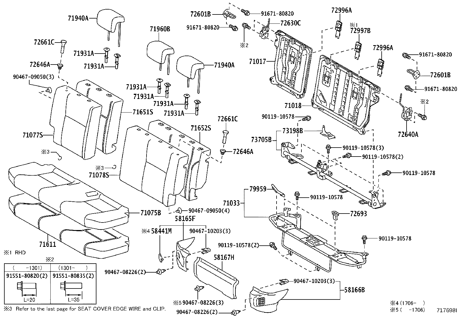 71017-52800 FRAME SUB-ASSY, REAR SEAT BACK, RH product image