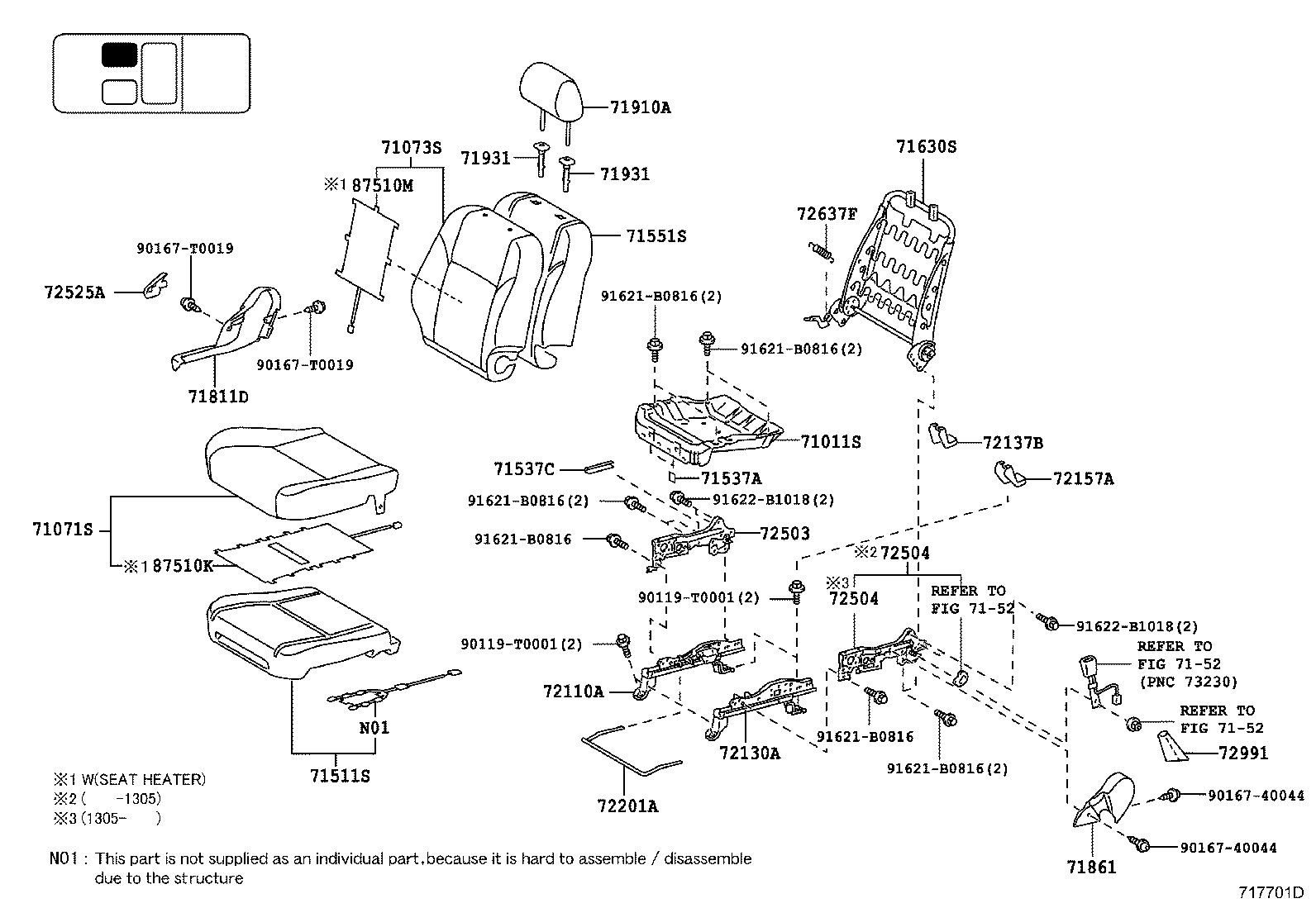 71073-0KB02-B2 COVER, FRONT SEAT BACK, RH(FOR SEPARATE TYPE) product image