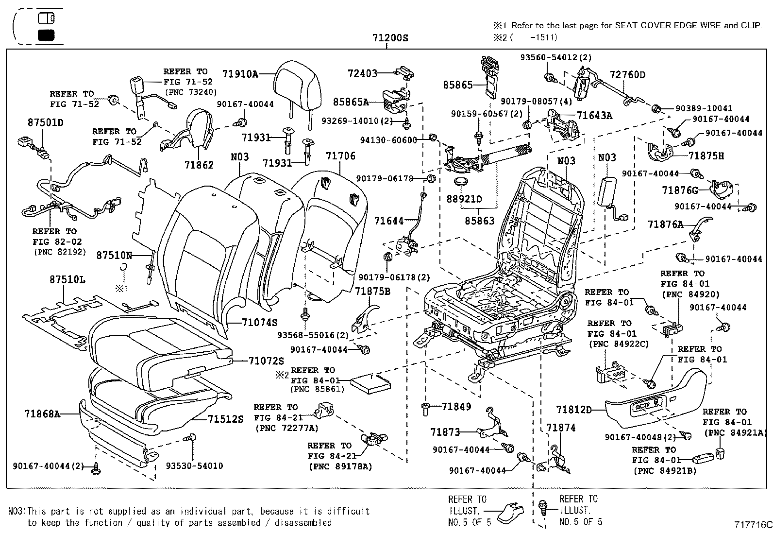 71017-60600 FRAME SUB-ASSY, REAR SEAT BACK, RH product image