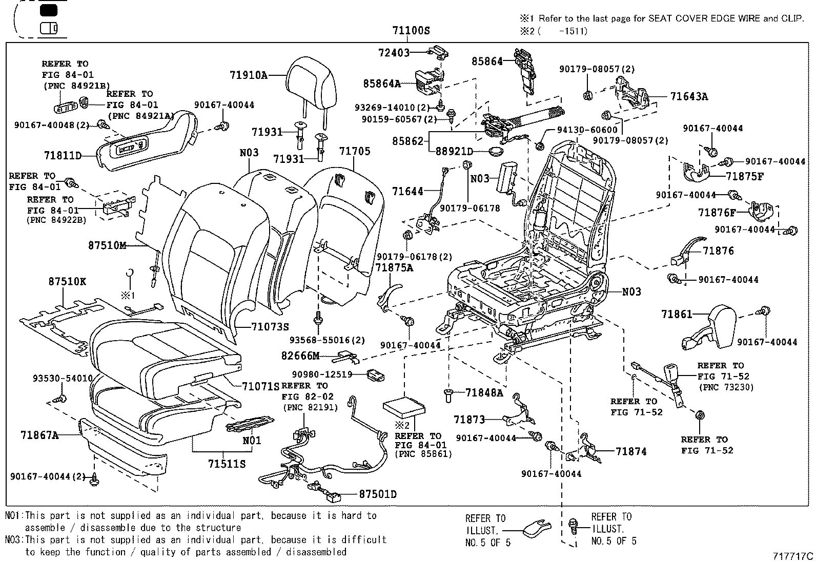 71017-60600 FRAME SUB-ASSY, REAR SEAT BACK, RH product image