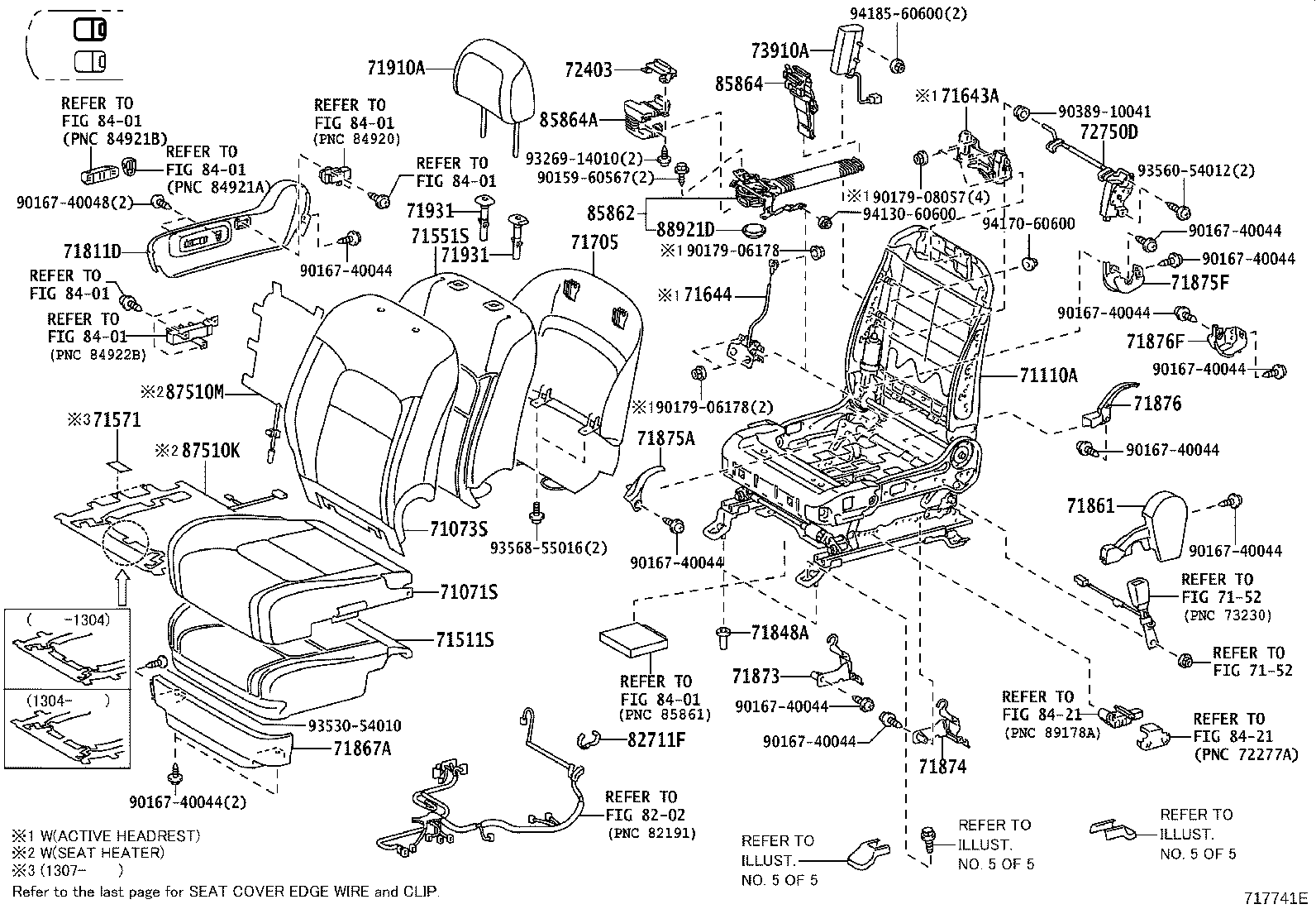 71033-60300 LEG SUB-ASSY, REAR SEAT CUSHION product image