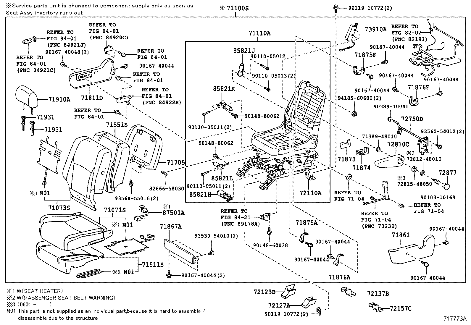 71610-48030 SPRING ASSY, FRONT SEAT CUSHION, RH(FOR SEPARATE TYPE) product image