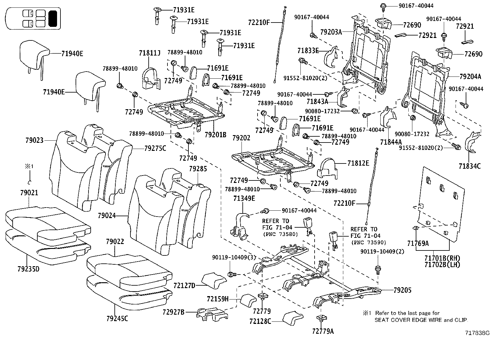 71017-47210 FRAME SUB-ASSY, REAR SEAT BACK, RH product image