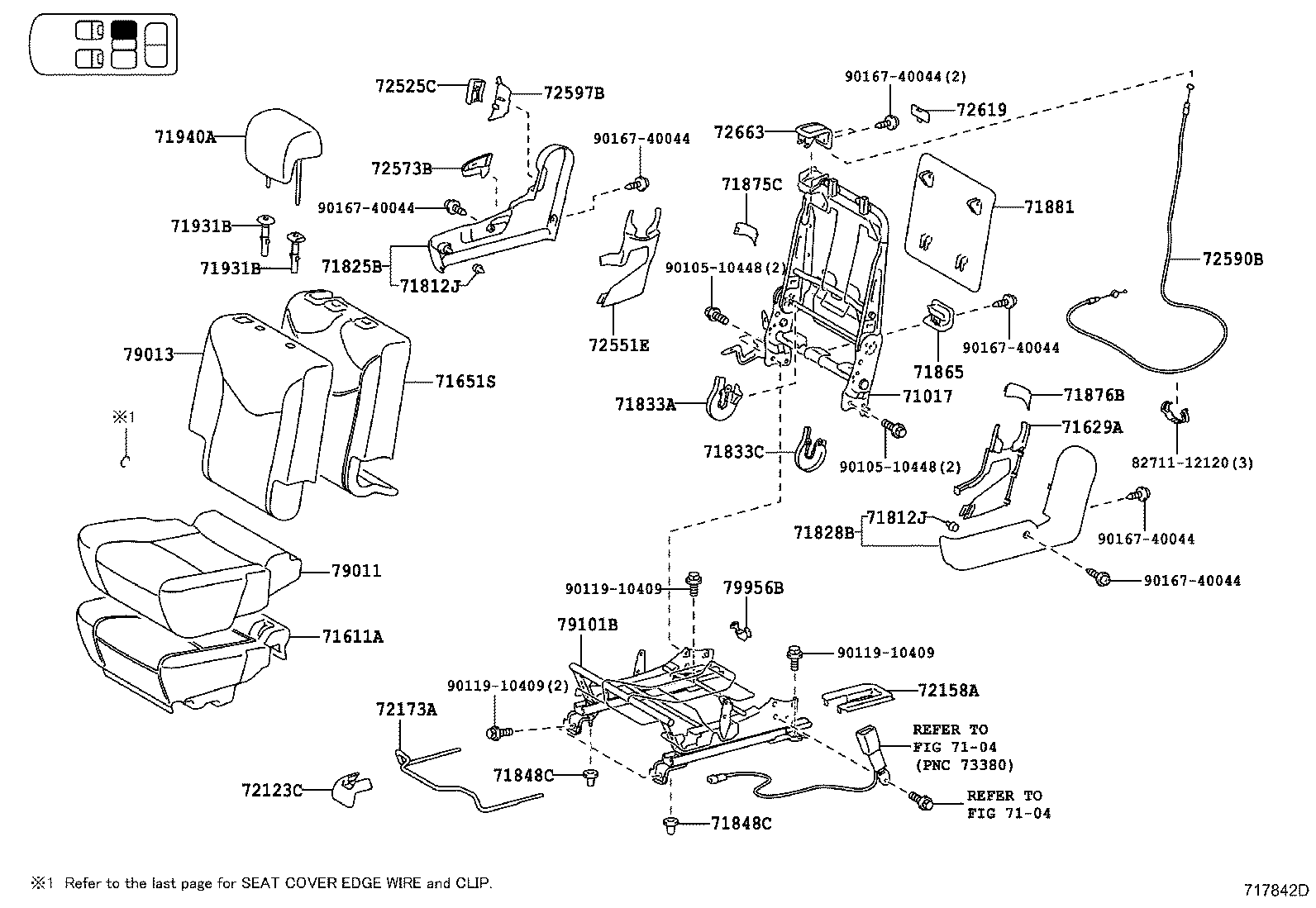 71017-47210 FRAME SUB-ASSY, REAR SEAT BACK, RH product image