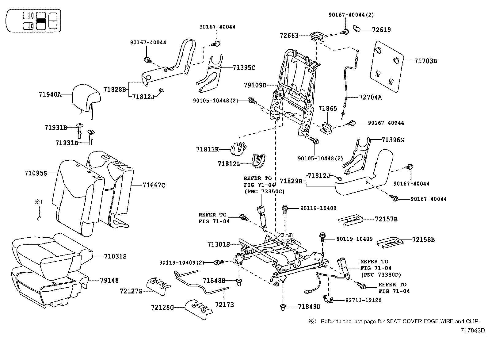 71017-47210 FRAME SUB-ASSY, REAR SEAT BACK, RH product image