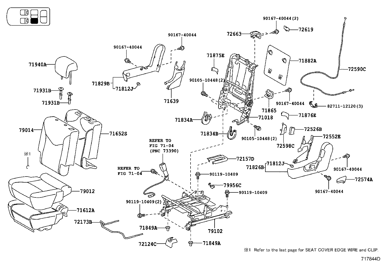 71017-47210 FRAME SUB-ASSY, REAR SEAT BACK, RH product image