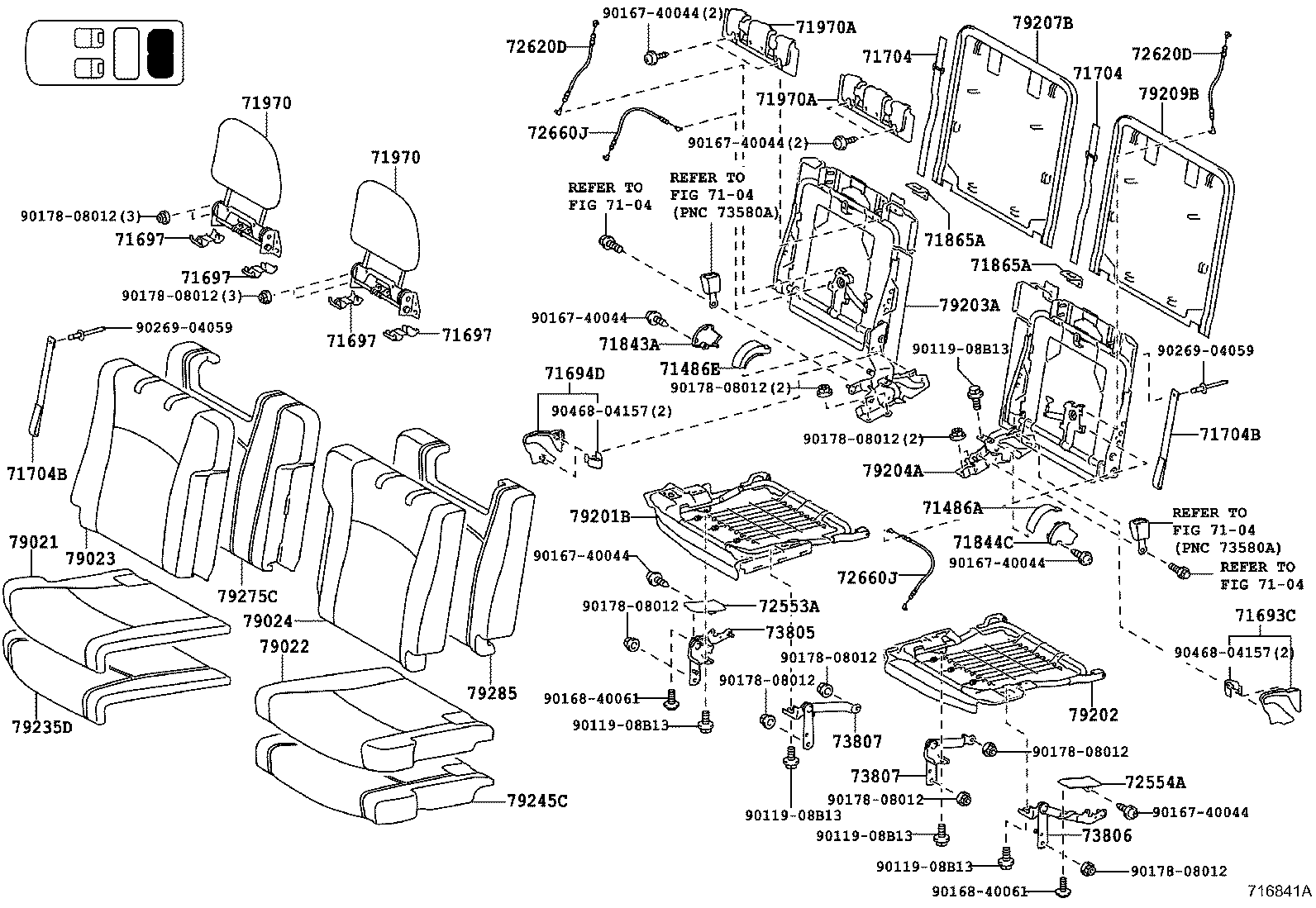 71017-0E030 FRAME SUB-ASSY, REAR SEAT BACK, RH product image