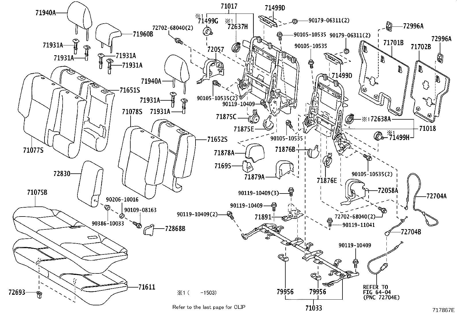 71017-13340 FRAME SUB-ASSY, REAR SEAT BACK, RH product image