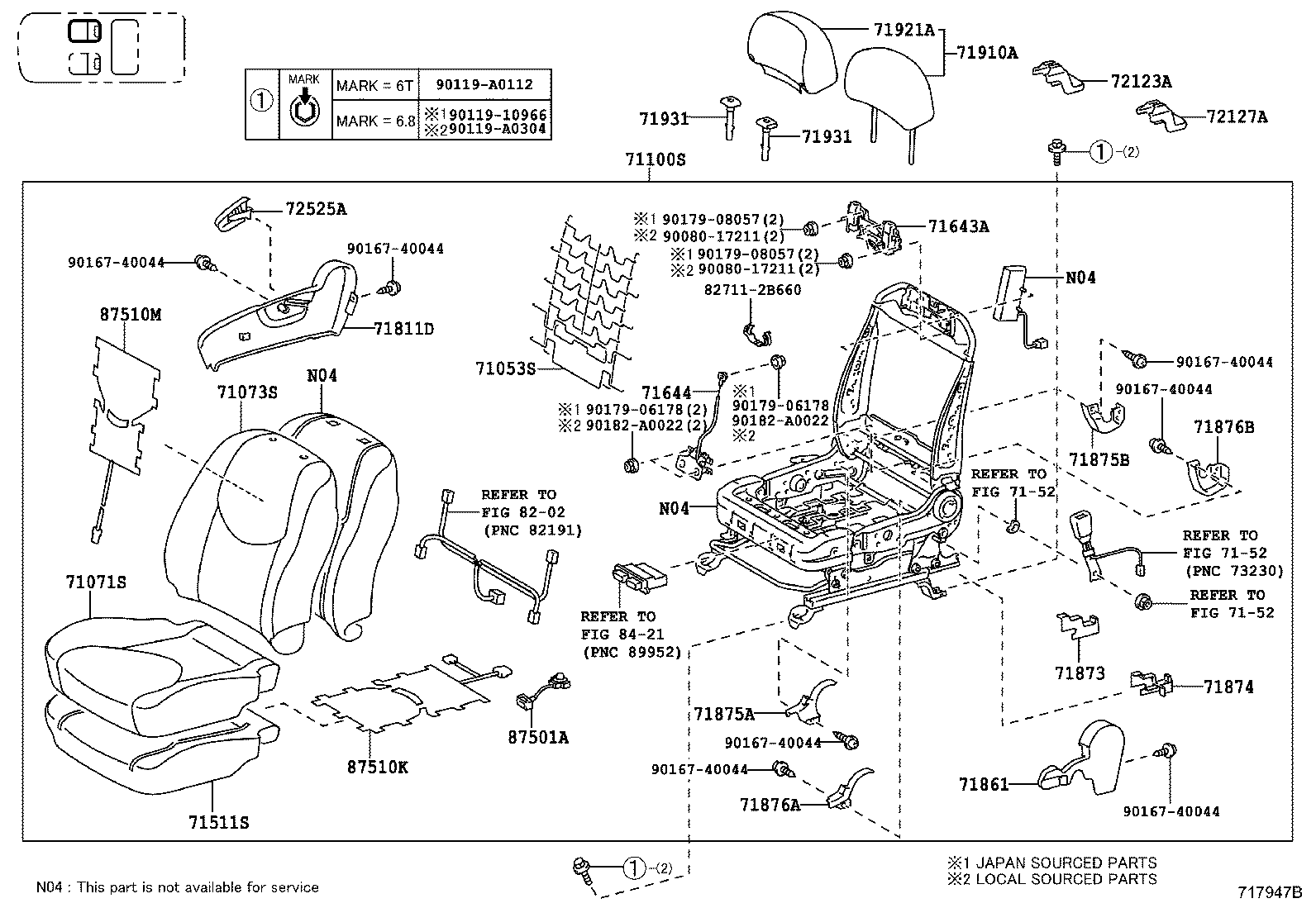 Toyota 71650-0R010 FRAME SUB-ASSY, REAR SEAT CUSHION, RH