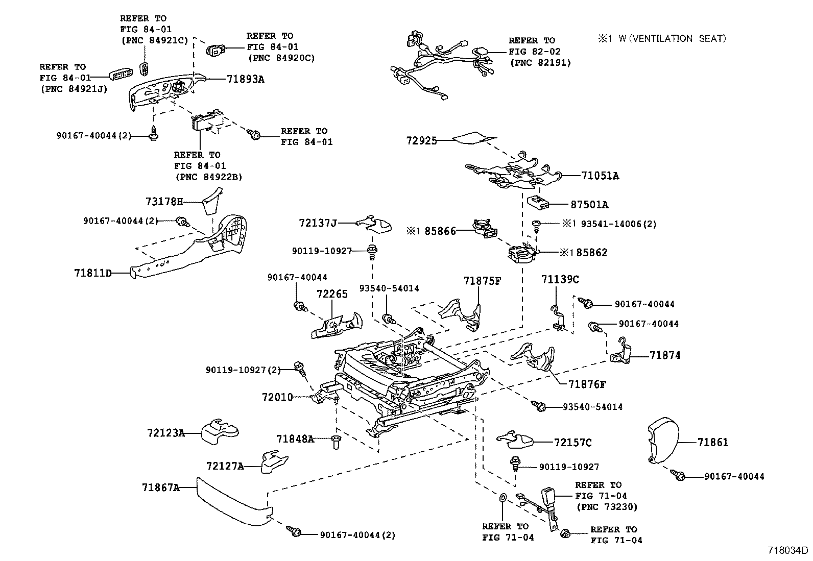 71014-33130 FRAME SUB-ASSY, FRONT SEAT BACK, LH product image