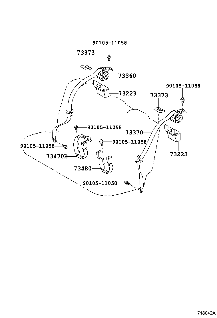 73370-0D331-C0 BELT ASSY, REAR SEAT 3 POINT TYPE, OUTER LH product image