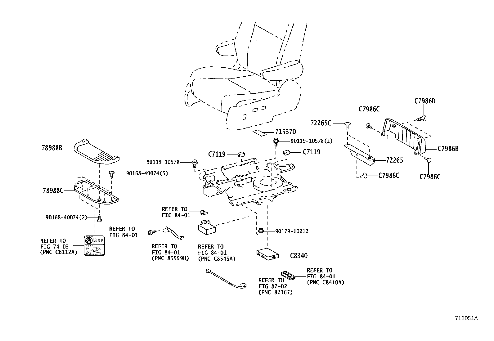 71502-52250 PAD, FRONT SEAT CUSHION, LH (FOR SEPARATE TYPE) product image