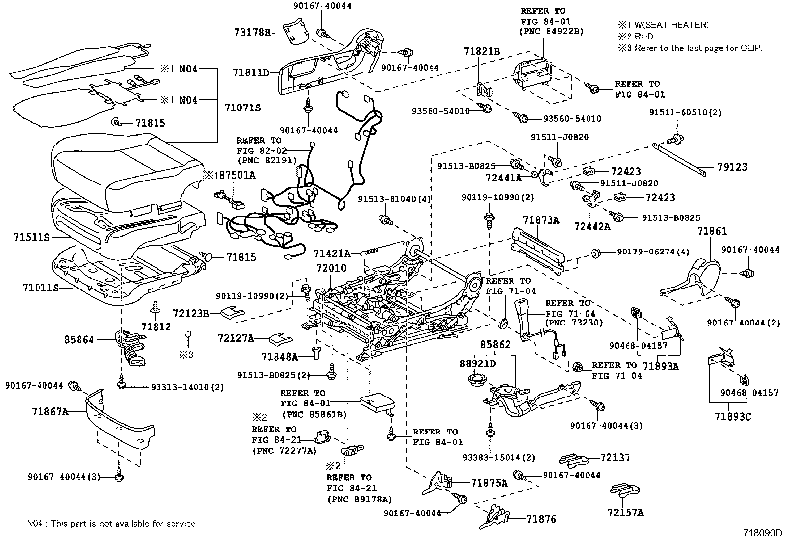 71012-50110 FRAME SUB-ASSY, FRONT SEAT CUSHION, LH product image