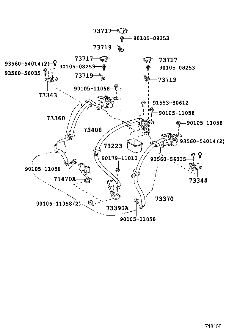73200-50091 ADJUSTER ASSY, FRONT SHOULDER BELT ANCHOR product image