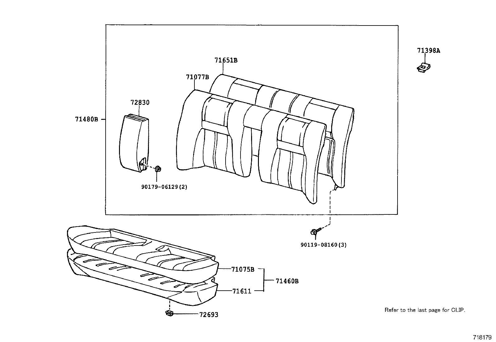 71503-07010 PAD, REAR SEAT CUSHION product image