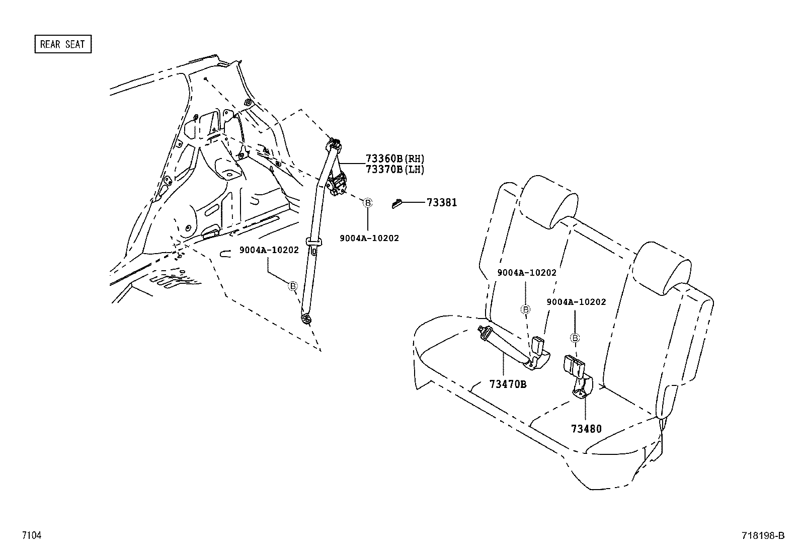 73230-BZ520-B0 BELT ASSY, FRONT SEAT INNER, LH product image