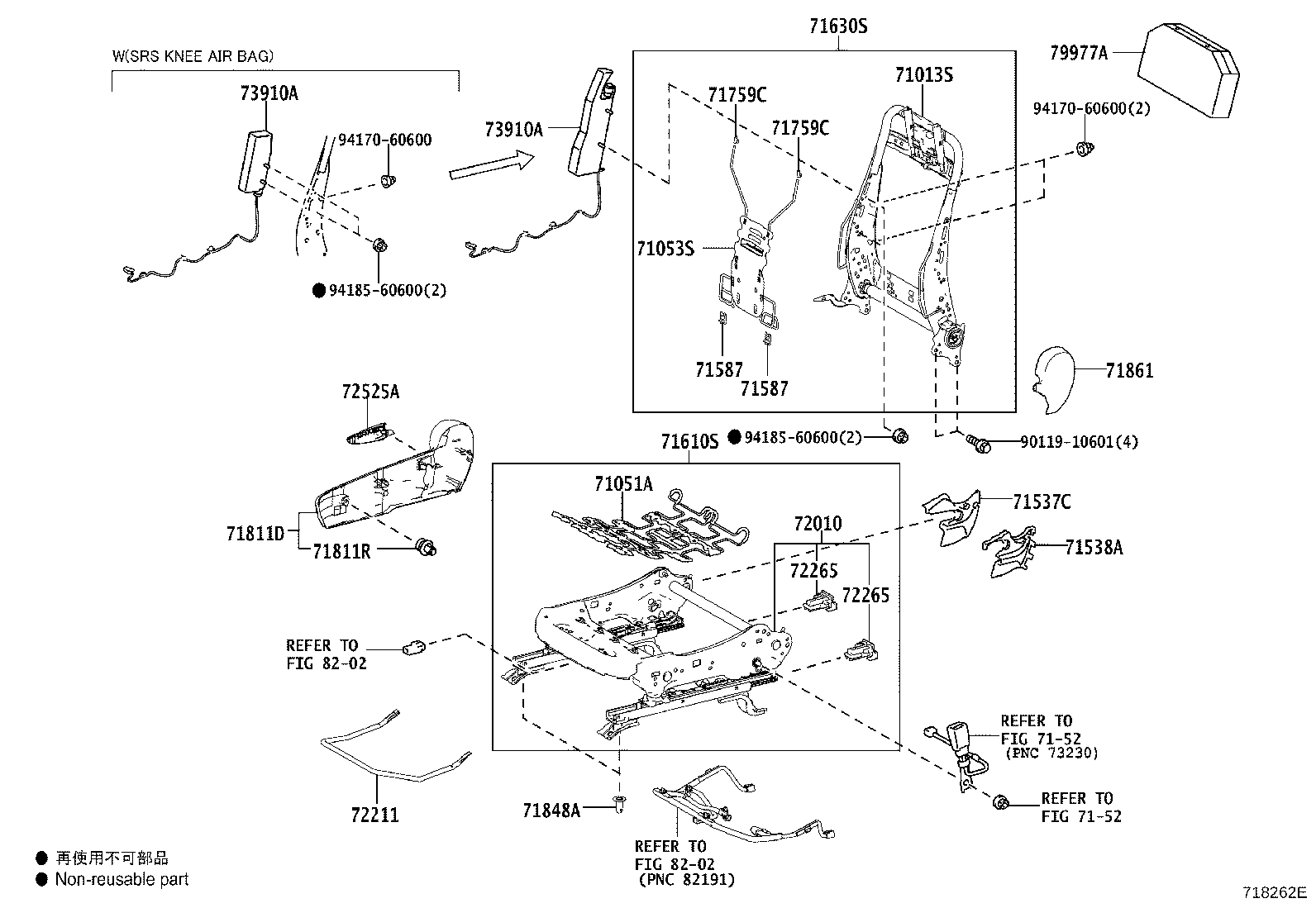 71017-42150 FRAME SUB-ASSY, REAR SEAT BACK, RH product image