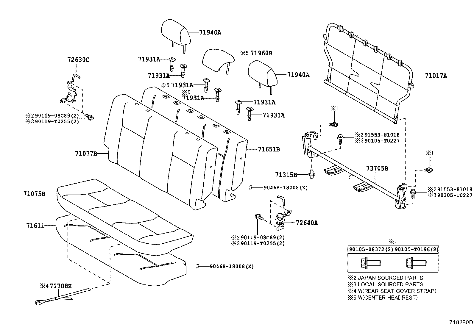 71017-0D730 FRAME SUB-ASSY, REAR SEAT BACK product image