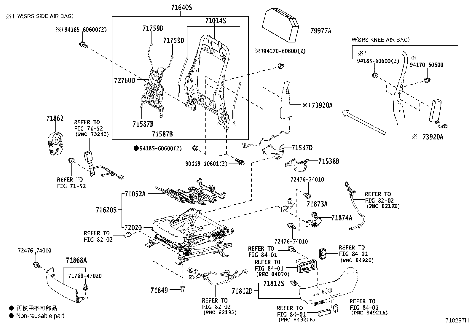 71017-42150 FRAME SUB-ASSY, REAR SEAT BACK, RH product image