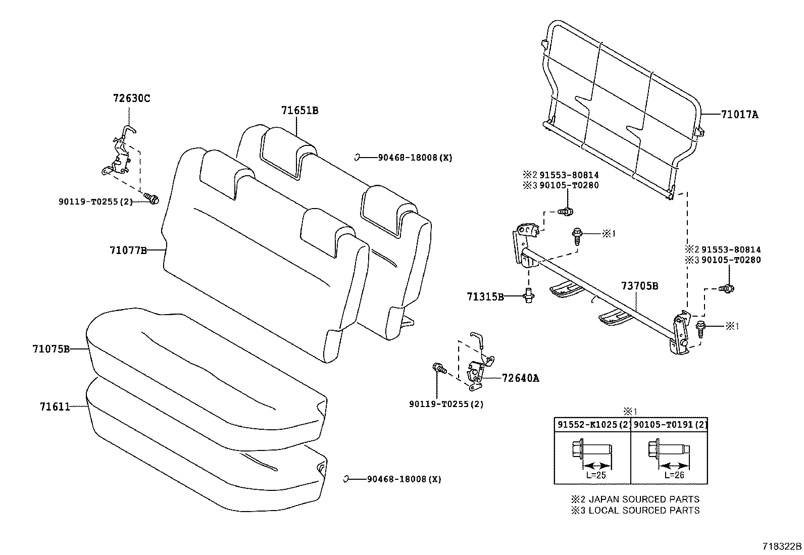 71017-0D730 FRAME SUB-ASSY, REAR SEAT BACK product image
