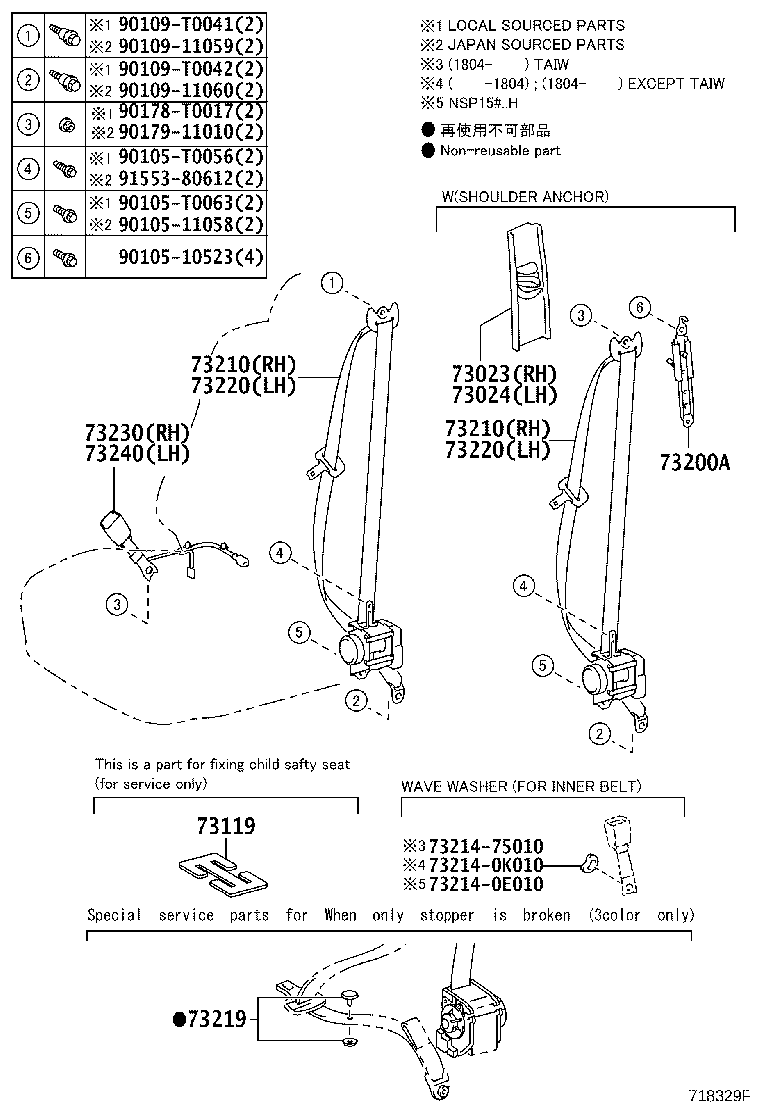 Toyota 73016-0D080 BRACKET SUB-ASSY, BELT OUTER ANCHOR, LH