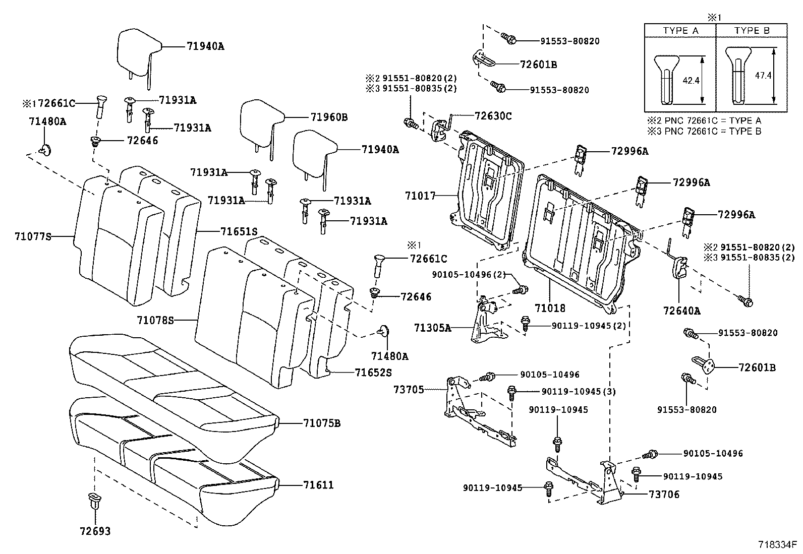71018-52500 FRAME SUB-ASSY, REAR SEAT BACK, LH product image