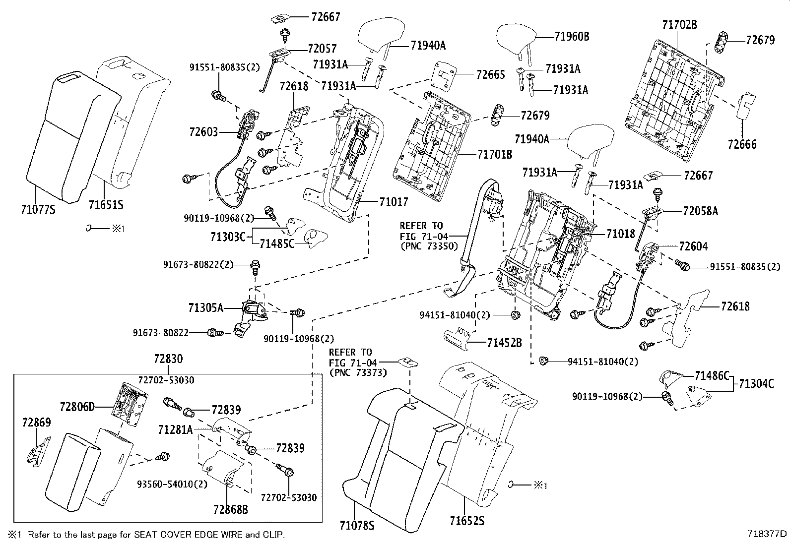 71452-53010 BRACKET, REAR SEAT BACK product image