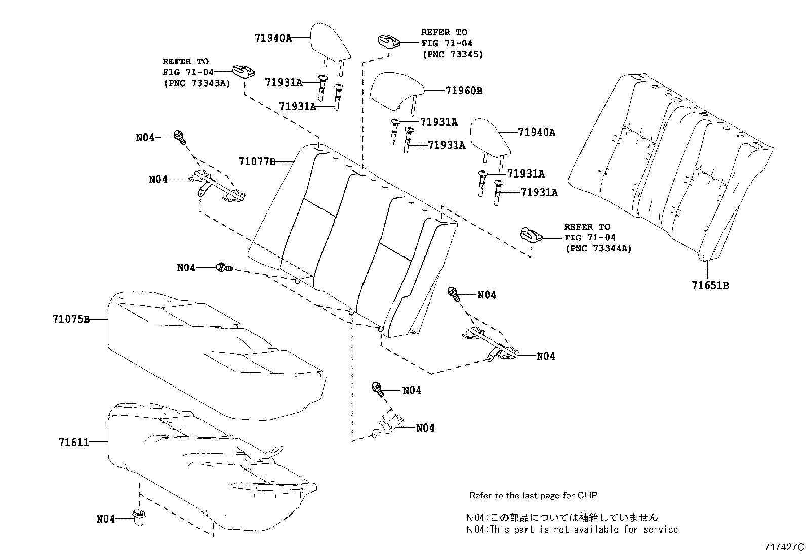 71017-02610 FRAME SUB-ASSY, REAR SEAT BACK, RH product image
