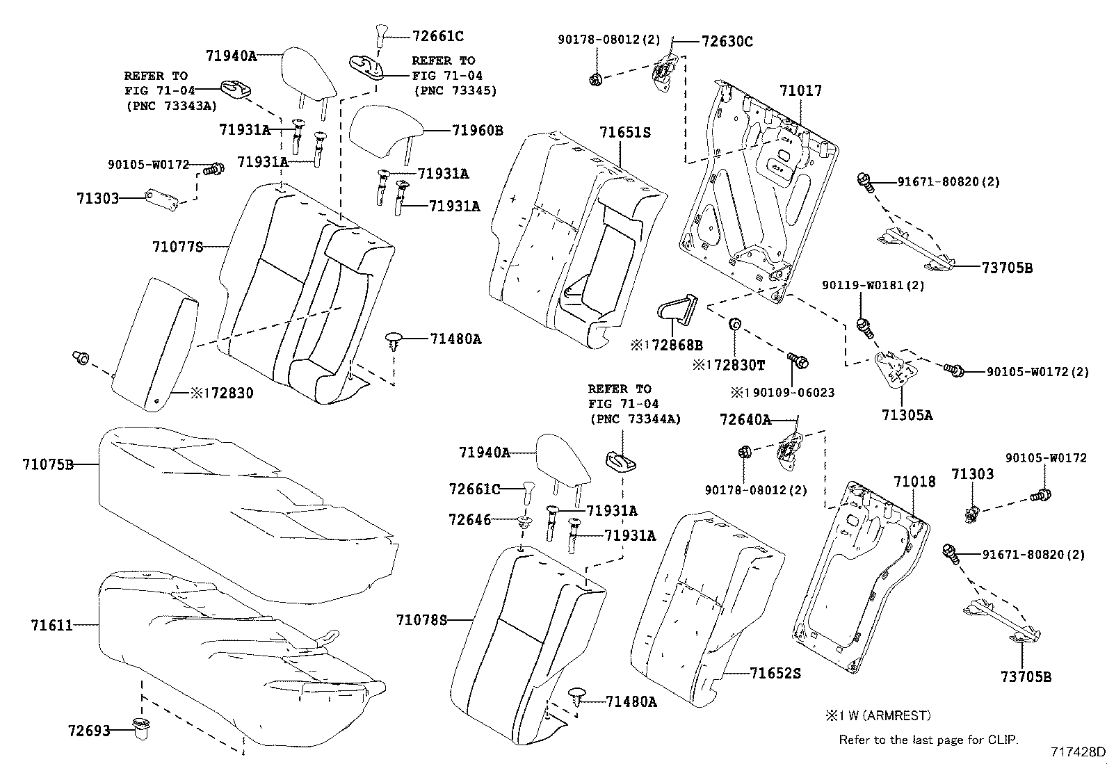 71017-02610 FRAME SUB-ASSY, REAR SEAT BACK, RH product image