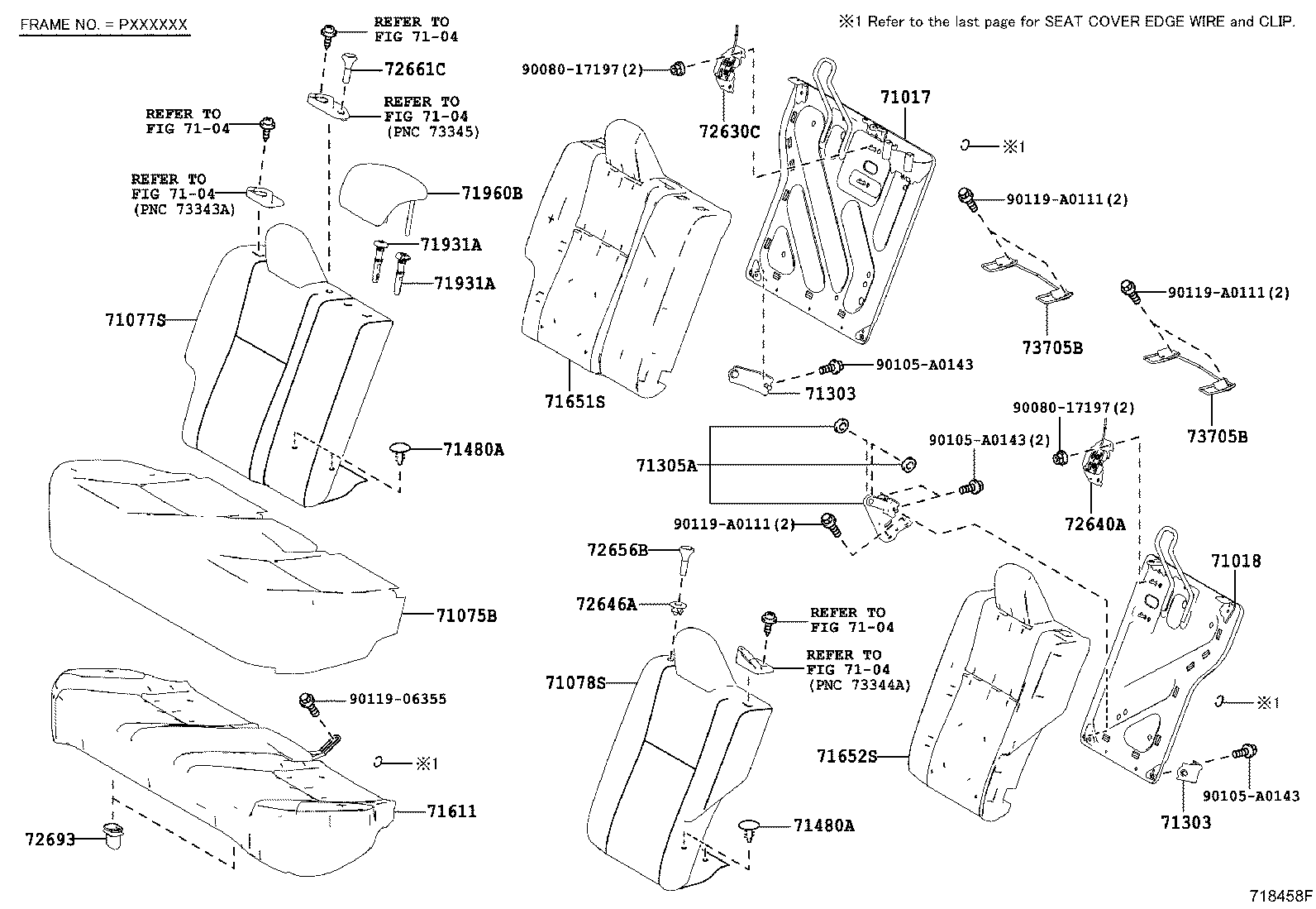 Toyota 71931-47010 SUPPORT, REAR SEAT HEADREST