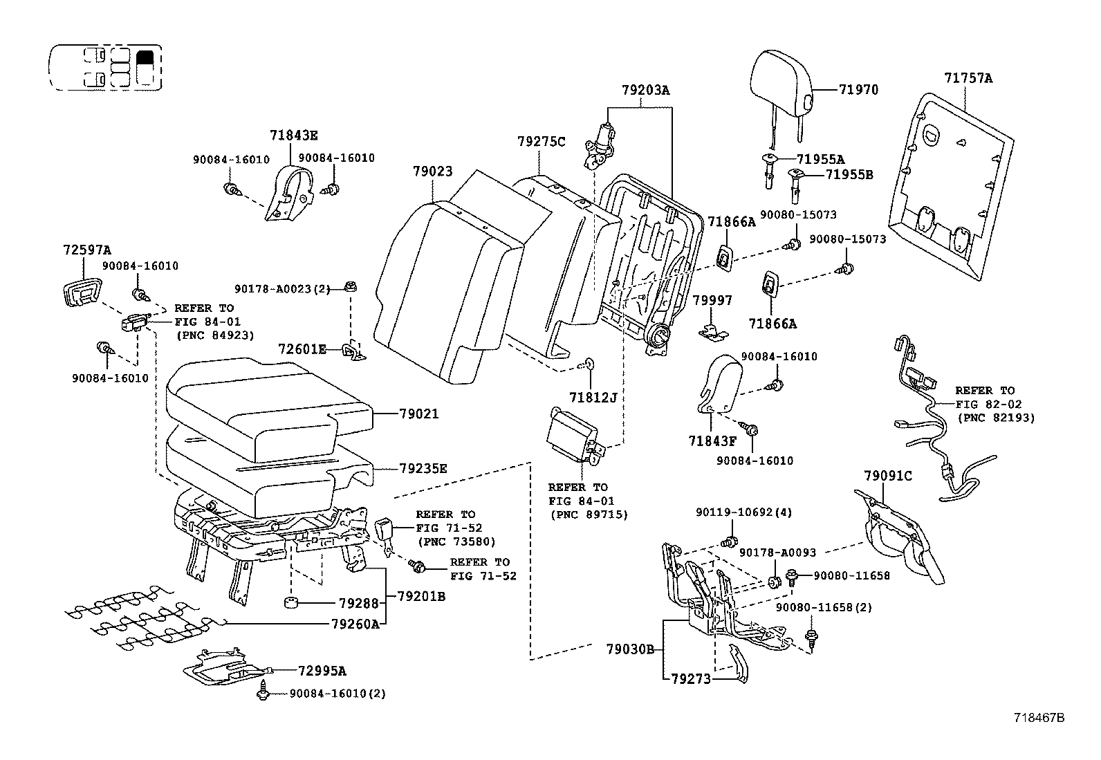 75868-06020 CLIP, REAR SEAT LEG GARNISH COVER product image