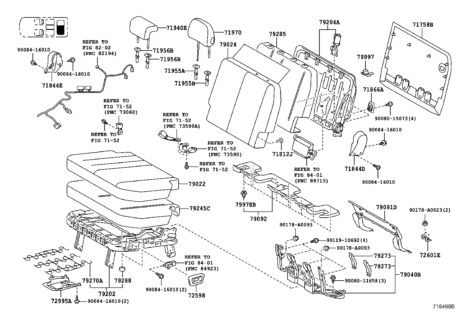 75868-06020 CLIP, REAR SEAT LEG GARNISH COVER product image