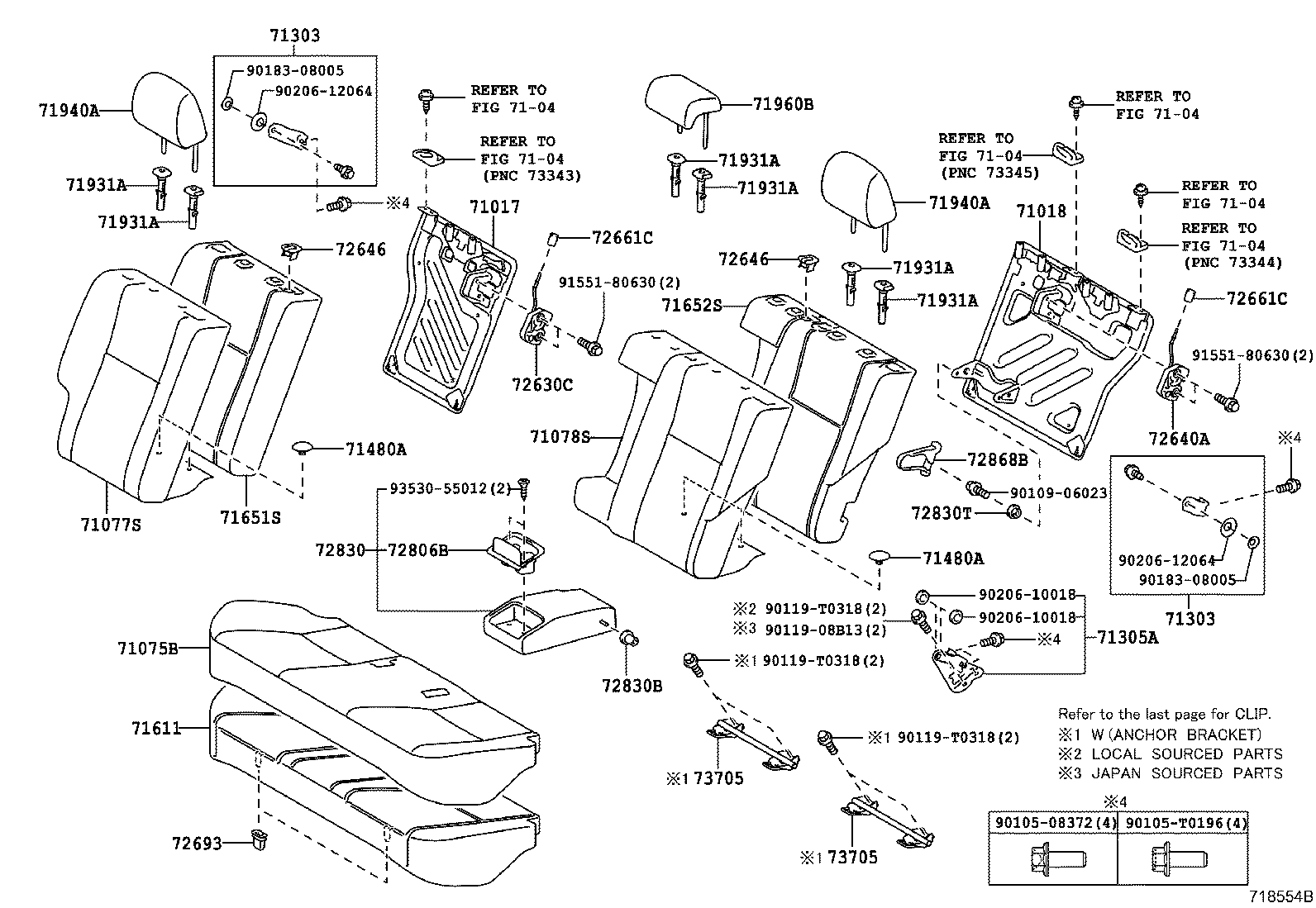 71017-02640 FRAME SUB-ASSY, REAR SEAT BACK, RH product image