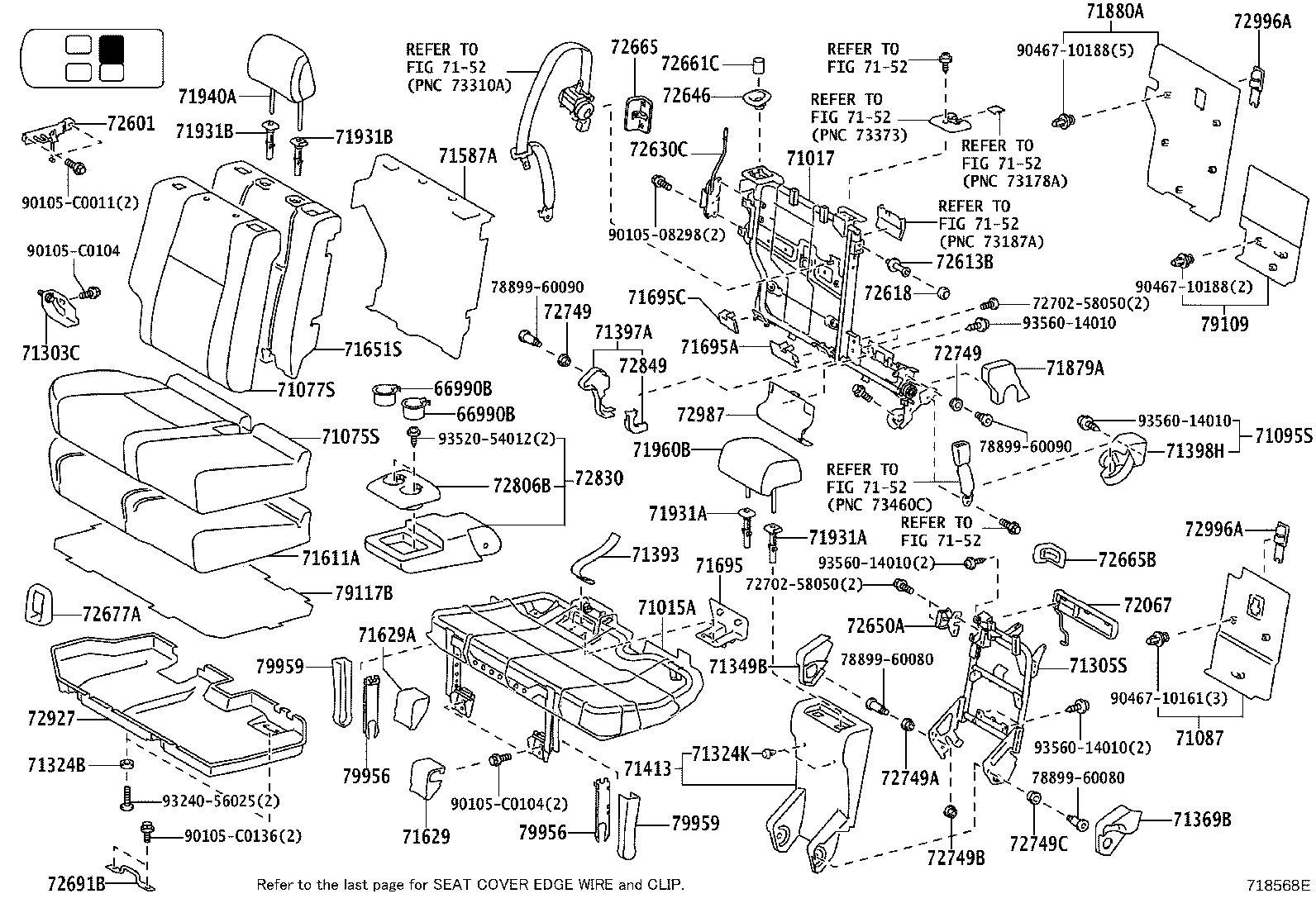 71017-0G011 FRAME SUB-ASSY, REAR SEAT BACK, RH product image