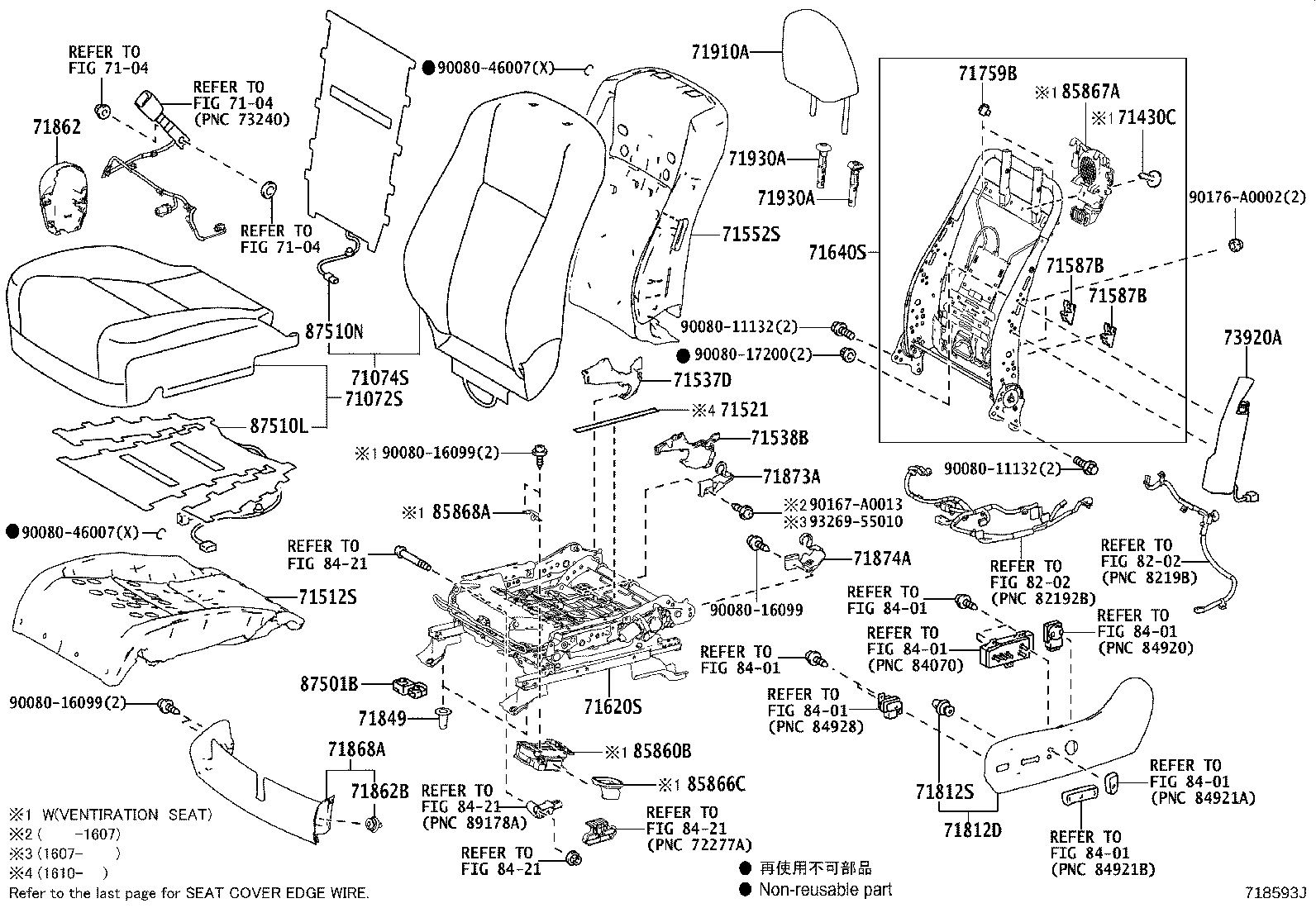 71502-0E010 PAD, FRONT SEAT CUSHION, LH (FOR SEPARATE TYPE) product image