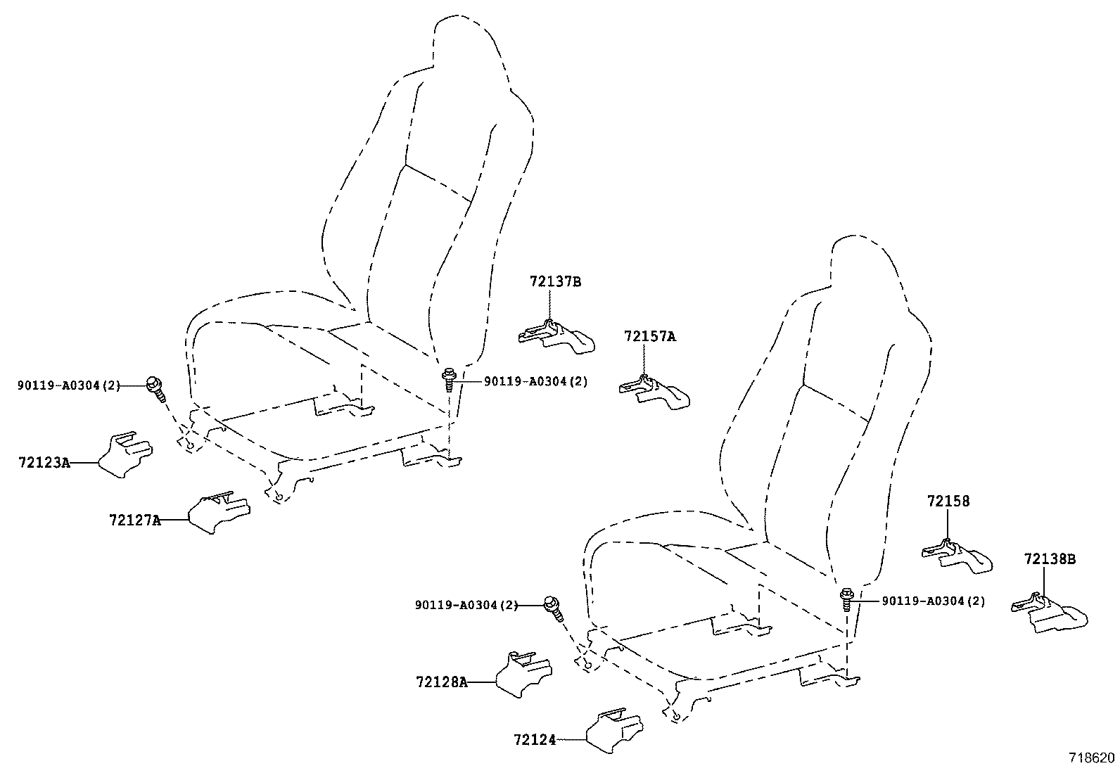 71502-0E010 PAD, FRONT SEAT CUSHION, LH (FOR SEPARATE TYPE) product image