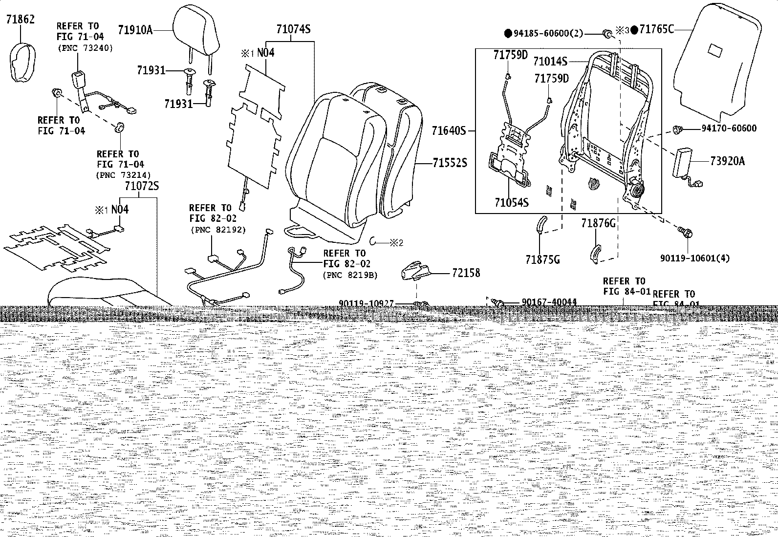 71502-76010 PAD, FRONT SEAT CUSHION, LH (FOR SEPARATE TYPE) product image